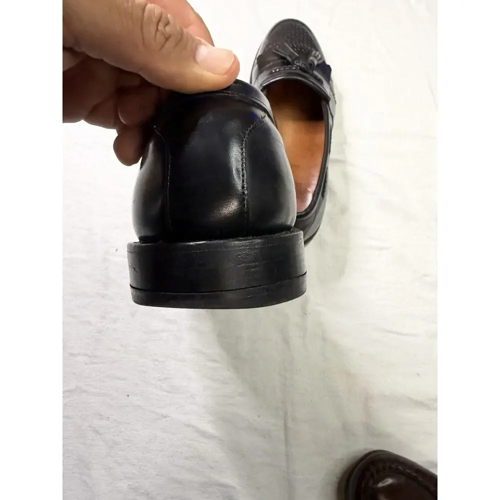 VTG Allen Edmonds Cody Black Woven Leather Tassel Loafers Men’s US 9